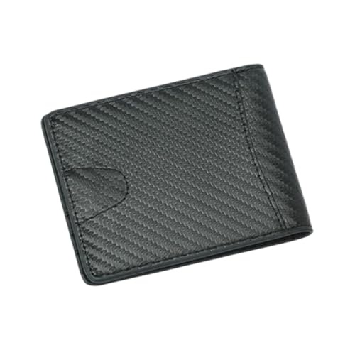 LALADEFIEE Minimalistische Herren Geldbörse aus Schwarzem mit Textur RFID Schutz Kompakt und Multifunktionale Portemonnaie mit Münzfach für Karten und Schlüssel für Alltag und Reisen von LALADEFIEE