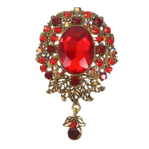 LALADEFIEE Tropfenförmige Anstecknadel Aus Legierung Brosche Mit Blumenmuster Clip Für Kleider Damenbrosche Metallbrosche Für Schals Pullover Und Anzüge Dekoratives Accessoire von LALADEFIEE