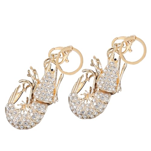 LALADEFIEE Schlüsselanhänger in Garnelenform Strass- Dekoratives Schlüsselanhänger-Ornament von LALADEFIEE