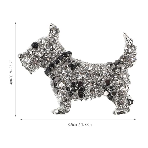 LALADEFIEE Niedliche Kleine Hundebrosche mit Funkelnden Strasssteinen Leichte Legierungs brosche für Damenkleidung Taschen und Hüte Vielseitiges Party Alltagsaccessoire Geschenk zu von LALADEFIEE