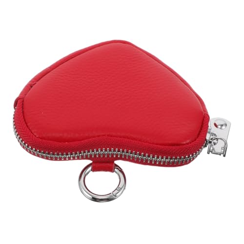 LALADEFIEE Niedliche Mini-geldbörse: Münzfach Für Damen Im Herz-Design, Kleines Portemonnaie Mit Reißverschluss Für Schnellen Zugriff Und Stilvolle Organisation, Rot von LALADEFIEE