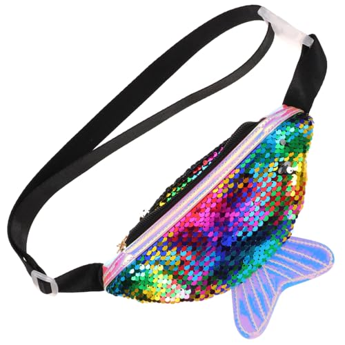 LALADEFIEE Outdoor-Sport-gürteltasche Pailletten-gürteltasche Fischschwanz-geldbörse Gehen Joggen Wandern Klettern Camping Reisen Radfahren Bei Nacht Modisches Design Leicht Und Geräumig von LALADEFIEE