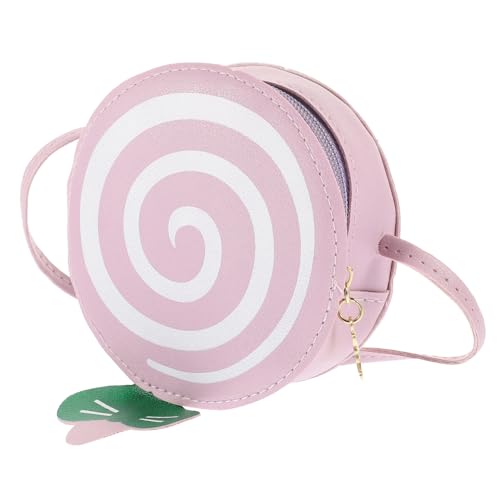 LALADEFIEE PU Lollipop Umhängetasche Damen Kleine Runde Schultertasche Süßes Design Alltag Party Shopping Tasche von LALADEFIEE