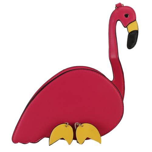 LALADEFIEE PU Umhängetasche Damen Flamingo Schultertasche Cartoon Muster Leicht Tragbar Elegant Modisch Crossbody Tasche für Alltag Shopping Geschenk von LALADEFIEE