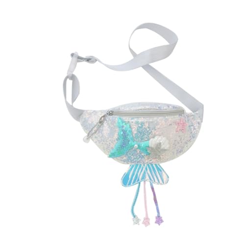 LALADEFIEE Bauchtasche Für Junge Mädchen Mit Pailletten Reise-hüfttasche Für Mädchen Brusttasche Mit Meerjungfrauen-Design Gürteltasche Für Kleinkinder Vielseitige Tasche Als Rucksack Oder Um von LALADEFIEE