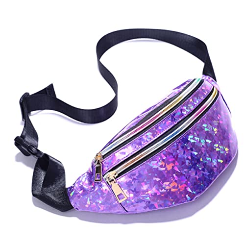 LALADEFIEE Pu Fanny Pack Mit Reflektierenden Pailletten Farbenfrohe Umhängetasche Für Damen Für Outdoor Große Kapazität Vielseitige TA Tasche Dazzling von LALADEFIEE