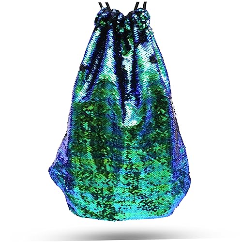 LALADEFIEE Pailletten-kordelzugtasche Mit Innentasche Turnbeutel Mit Geflochtenem Kordelzug Und Strapazierfähigen Ösen Für Parkspaziergänge Und Waldaktivitäten von LALADEFIEE