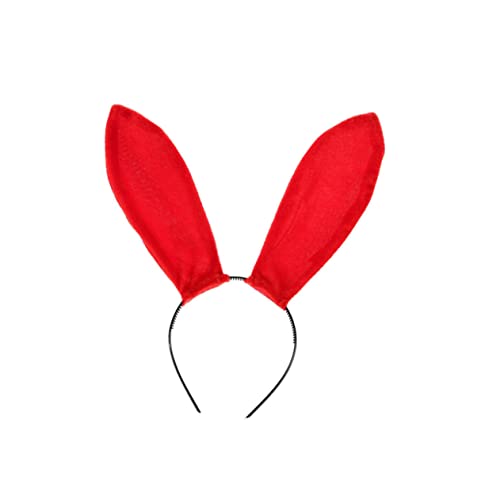 LALADEFIEE Haarband Damen Rot Hasenohr Party Kopfbedeckung Haarreif Kopfschmuck Haarschmuck Rotes Haarband von LALADEFIEE