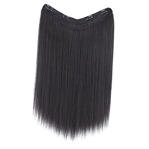 LALADEFIEE Haarverlängerung Clip-in Langes Glattes Haarteil Kunsthaar-perückenverlängerung Für Damen Natürlich Aussehend Für Partys Und Alltag von LALADEFIEE
