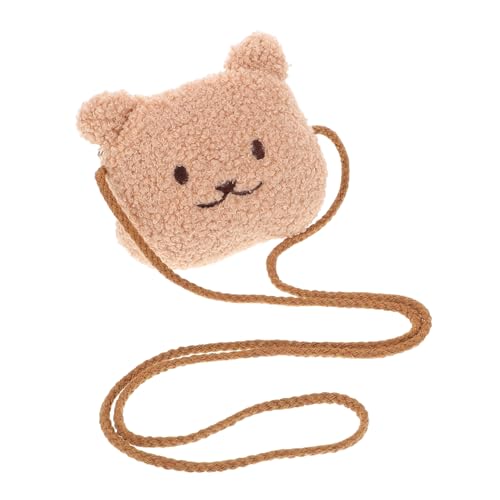 LALADEFIEE Plüsch Bär Umhängetasche für Mädchen Kuscheliger Schulterbeutel Kleinkinder Süße Tierform Münzbeutel Weiches Material Robuste Verarbeitung Vielseitige Aufbewahrung von LALADEFIEE