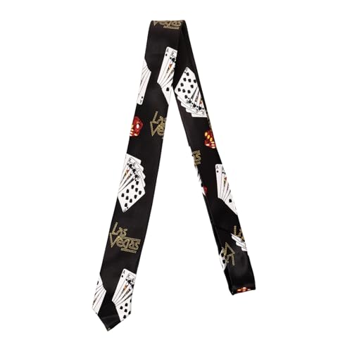 LALADEFIEE Poker Krawatte Für Herren Bedruckte Polyester Krawatte Einheitliche Größe Für Erwachsene Und Teenager Für Partys Freizeit Und Festivals von LALADEFIEE