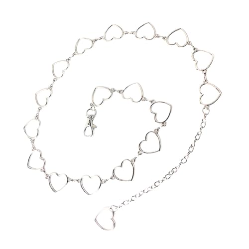 LALADEFIEE Punk Hohl Herz Taillenkette Damen Hosenkette Silber Modisch Robuste Körperkette Kleid Dekoration von LALADEFIEE