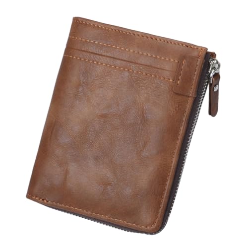 LALADEFIEE Herren Geldbörse Mit Reißverschluss RFID Block Brieftasche Kurze Geldbörse Für Männer Organizer Für Kreditkarten Personalausweis Bargeld Für Büro Und Party von LALADEFIEE