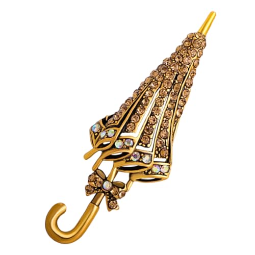 LALADEFIEE Regenschirm brosche mit Strass Langlebiger Legierungs anstecker Modischer Reverspin für Damen Vielseitiges Accessoire für Anzug Hemd und Festliche Anlässe von LALADEFIEE