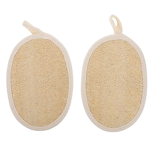 LALADEFIEE Reisegröße Natürliche Luffa Badetücher 2er Pack Duschbürste Schwamm Peeling Bad Körper Weiche Glatte Haut von LALADEFIEE