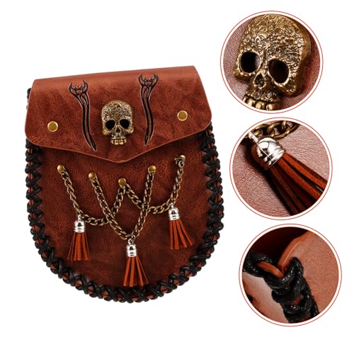 LALADEFIEE Mittelalterliche Hüfttasche Aus Pu-Material Vintage-geldbörse Mit Beuteltasche Tragbar Für Cosplay Party Festival Und Reisen von LALADEFIEE