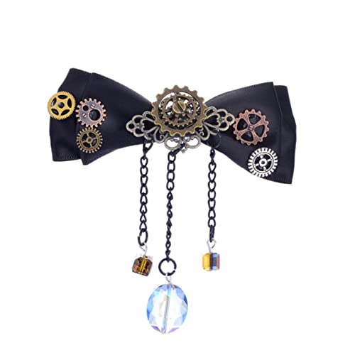 LALADEFIEE Steampunk Haarspange Entenschnabel Haarklammer Retro Schleifen Clip für Mädchen Damen Schwarz von LALADEFIEE