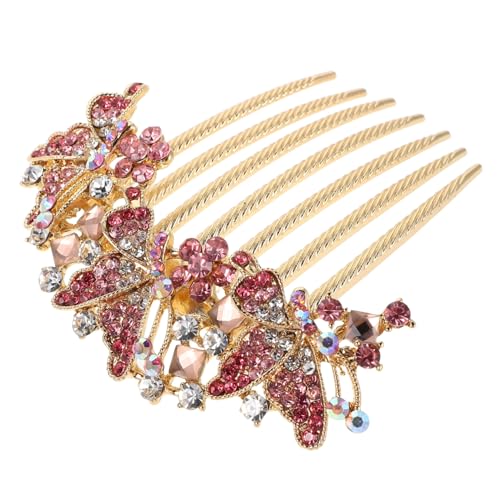 LALADEFIEE Rhinestone Haarsteckkamm mit Schmetterlingsmotiv Funkelnde Haarkamm Spange für Frauen und Mädchen Elegantes Styling Accessoire für Hochzeiten Partys und Festliche Anlässe von LALADEFIEE