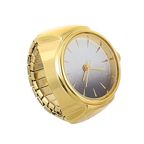 LALADEFIEE Runde Fingeruhr Mit Elastischem Ring Quarz-ringuhr Für Anlässe Partys Und Verabredungen Langlebige Zinklegierung Uhr von LALADEFIEE