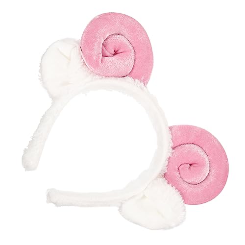 LALADEFIEE Rosa Horn-stirnband Haarreif Schafsohren Stirnband Aus Stoff Kopfschmuck Haarband Für Gesichtwaschen Langlebig Und Elastisch von LALADEFIEE