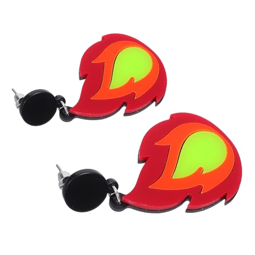 LALADEFIEE Rote Flammen Ohrringe Damen Rave Ohrhänger Charm Style Leicht Komfortabel Trendiger Schmuck für Teenager Mädchen Party von LALADEFIEE