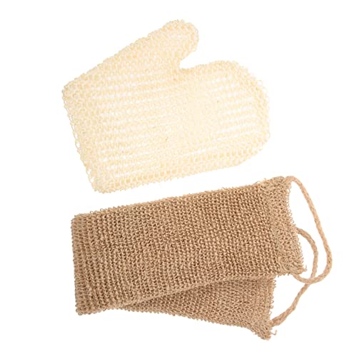 LALADEFIEE Peeling Handschuh Rückenschrubber Peelinghandschuhe Für Die Dusche Exfolierende Körperhandschuhe Aus Jute Und Ideal Für Frauen Zur Sanften Hautpflege Und Reinigung Körperbürste Handschuhe von LALADEFIEE