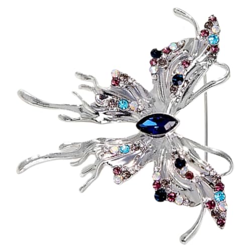 LALADEFIEE Schmetterling Brosche mit Strassbesatz Modischer Anstecker für Kleidung Taschen Hüte und Schals Vielseitiger Pin als für Damen von LALADEFIEE