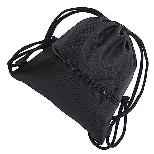 LALADEFIEE Schwarze Balltasche Aus Nylon-netzmaterial Groß Für Basketball Kleidung Schuhe Sportausrüstung Leicht Zusammenfaltbar Kordelzugverschluss Unisex Für Damen Und Herren von LALADEFIEE