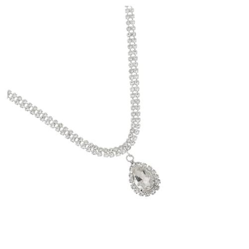 LALADEFIEE Silber Halskette mit Elegantem Tropfenanhänger Feine Verarbeitung Modische Doppelreihige Collierkette für Damen Vielseitiger Schmuck für Alltag und Party von LALADEFIEE