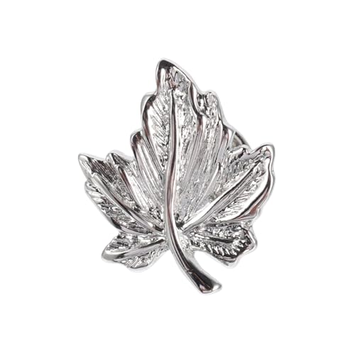 LALADEFIEE Silberne Maple Leaf Brosche Anstecknadel aus Metall Vielseitiges Kleidungsaccessoire Dekorative Modebrosche für Damen und Herren Eleganter Herbst Schmuck für Jacken und Pullover von LALADEFIEE