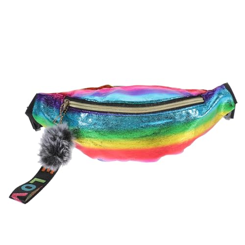 LALADEFIEE Sport-hüfttasche Für Damen Glänzendes Pu-Material Verstellbarer Mit Schnalle Holografische Oberfläche Für Laufen Wandern Reisen Und Partys Kann Als Brusttasche Umhängetasche von LALADEFIEE