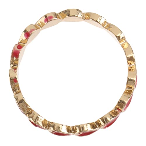 LALADEFIEE Stilvoller Herzring Emaille Design Modischer Damenschmuck als Dekorativer Fingerschmuck für Freund Party und Alltag von LALADEFIEE