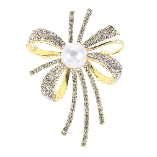 LALADEFIEE Strass Bowknot Brosche Damen Anstecknadel mit Perlen Hochwertige Modeschmuck für Hochzeit Party und Festliche Anlässe Stilvoller Schmuck Accessoire von LALADEFIEE