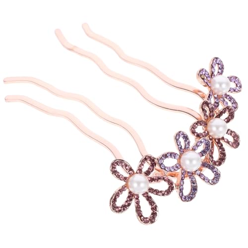 LALADEFIEE Rhinestone Haarkamm Mit Perlen Und Blumen-design Eleganter Hochzeits-haarkamm Für Frauen Vielseitiges Haarschmuck-accessoire Für Besondere Anlässe Für Hochzeiten Und Feiern von LALADEFIEE