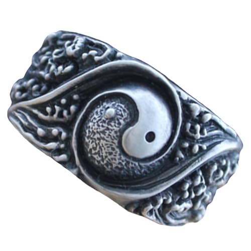 LALADEFIEE Taoismus Ring Kupfer Unisex Statement Finger Ring für Damen und Herren Chinesisches Kostüm Accessoire für Partys und Besondere Anlässe von LALADEFIEE
