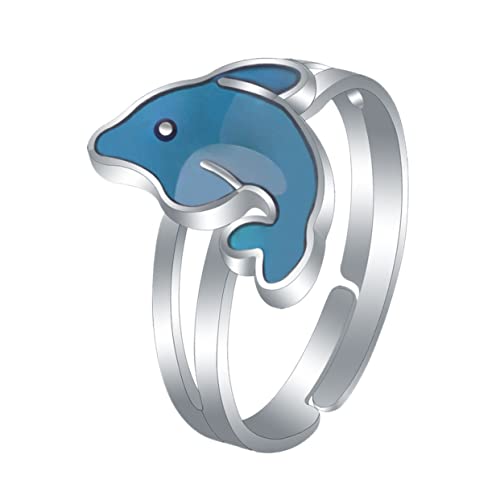 LALADEFIEE Thermochromer Fingerring mit Design Wechselnde Farben nach Temperatur Offener Ring für Partys Besondere Anlässe von LALADEFIEE