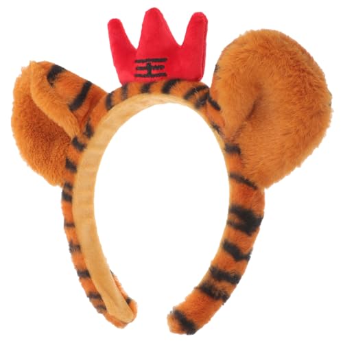 LALADEFIEE Tier Stirnband Mit Tigerohren Niedliches Cosplay Haarband Für Partys Und Festivals Leicht Und Rutschfest Für Und Mädchen Einzigartiges Design Mit Roter Krone von LALADEFIEE