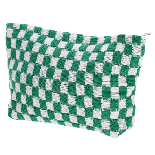 LALADEFIEE Portable Makeup Bag Große Kosmetiktasche Mit Karomuster Für Langlebig Vielseitig Einsetzbar Aufbewahrungslösung Für Damen von LALADEFIEE