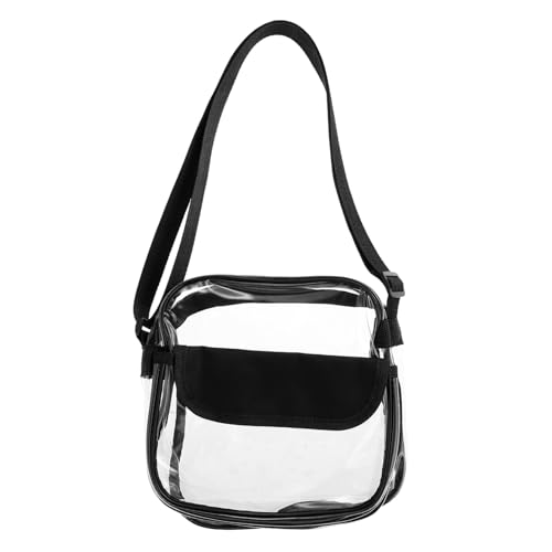 LALADEFIEE Transparente PVC Schultertasche Damen Verstellbar Wasserabweisend Crossbody Bag für Arbeit Reise Strand Einkaufstasche mit Reißverschluss Sicherer Verschluss Vielseitig Einsetzbar von LALADEFIEE