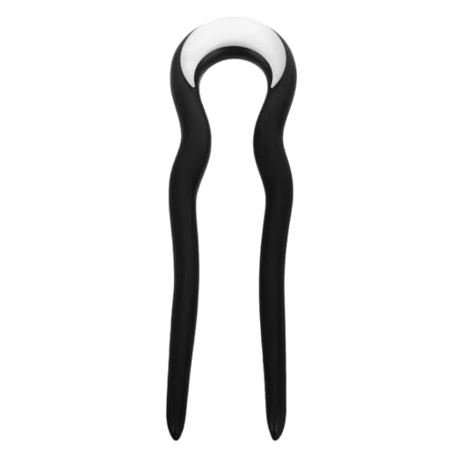 LALADEFIEE U förmige Haarnadel aus Natürlichem Sandelholz Handgefertigte Nachhaltige Haarspange mit Holz perlen charm Vielseitig für Dutt und Pferdeschwanz Stilvolle Damen haarforke von LALADEFIEE