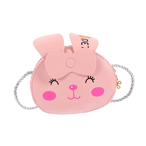LALADEFIEE Umhängetasche Cartoon Design Leichte Single Shoulder Bag mit Großem Fassungsvermögen Niedliche Crossbody Tasche für Mädchen für Ausflüge Partys und Alltag Süßer Rosa Kaninchen von LALADEFIEE