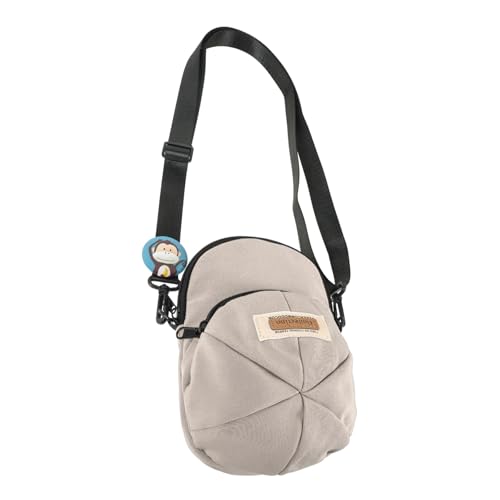 LALADEFIEE Unisex Umhängetasche Schultertasche Verstellbar Modische Crossbody Bag in Khaki Trendige Reisetasche mit Großem Stauraum Geeignet für Schule Büro und Freizeit von LALADEFIEE