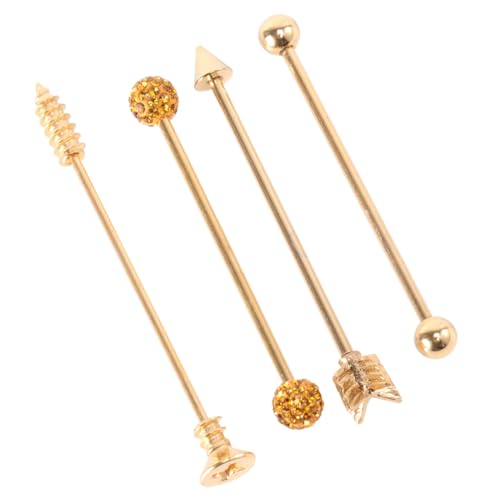 LALADEFIEE Vergoldete Barbell Ohrringe Für Doppelte Ohrlöcher Und Ohrknorpel Piercing Schmuck Aus Rostfreiem Metall Mit Pfeilmotiv Für Frauen Und Männer von LALADEFIEE