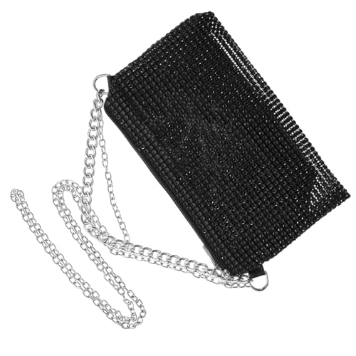 LALADEFIEE Vintage Handtasche Damen Schwarz Leichte Crossbody Bag mit Kette Umhängetasche mit Ausreichender Kapazität für Alltag und Besondere Anlässe Modisch und Vielseitig Kombinierbar von LALADEFIEE