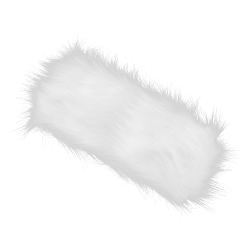 LALADEFIEE Weißes Kunstfell Kopfband Damen Warmes Winter Headwrap Modisches Haaraccessoire Tierische Materialien von LALADEFIEE