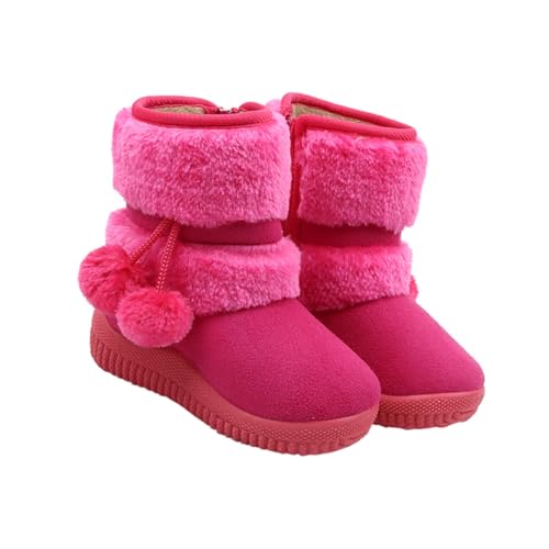 LALADEFIEE Winter Prewalker Boots Mädchen Warm Gefütterte Weiche Sohle Rutschfest Niedrige Schneestiefel Rosa Innenlänge von LALADEFIEE