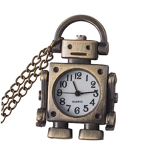 LALADEFIEE alte Taschenuhr Bots Roboter Roboter-Taschenuhrkette antike Uhr Steampunk-Taschenuhr Roboteruhr Halloween Weihnachten antike Taschenuhr Taschenuhrhalskette Plastik von LALADEFIEE