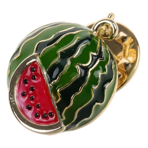 Wassermelonenförmige Brosche für Damen Süße Anstecknadel für Schals Dekorativer Clip zur Fixierung von Kleidung Cartoon Design Einzigartiges von LALADEFIEE