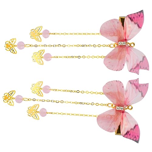 LALAFINA 1 Paar Hanfu-Schmetterlings-Kopfschmuck Haarnadel mit Quaste Hanfu-Haarspange Haarschmuck für Kinder haarspange kinder Haarspangen für dickes Haar Schmetterlinge Clips dicht von LALAFINA