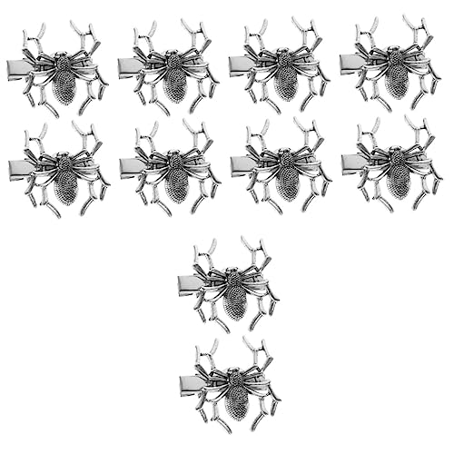 LALAFINA 10 Stk Dunkle Spinnen-haarspange Haarspangen Haarspangen Spinnenspange Für Kinder Kopfbedeckung Für Damen Halloween-spinnen-haarnadeln Fräulein Zubehör Legierung Skelett von LALAFINA